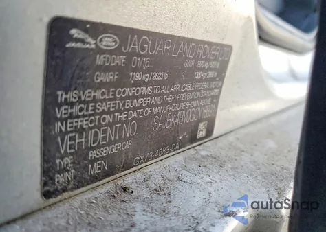 2016 Jaguar Xf Prestige z USA, uszkodzony, nr VIN SAJBK4BV0GCY18891